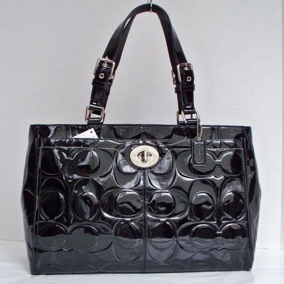 COACH Hamptons Patent Leather Embossed Medium Carryall F14413 - Picture 6 of 7